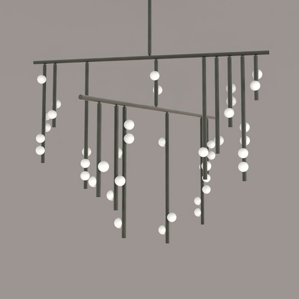 Brass Glass Drop Chandelier - DEPRIMO