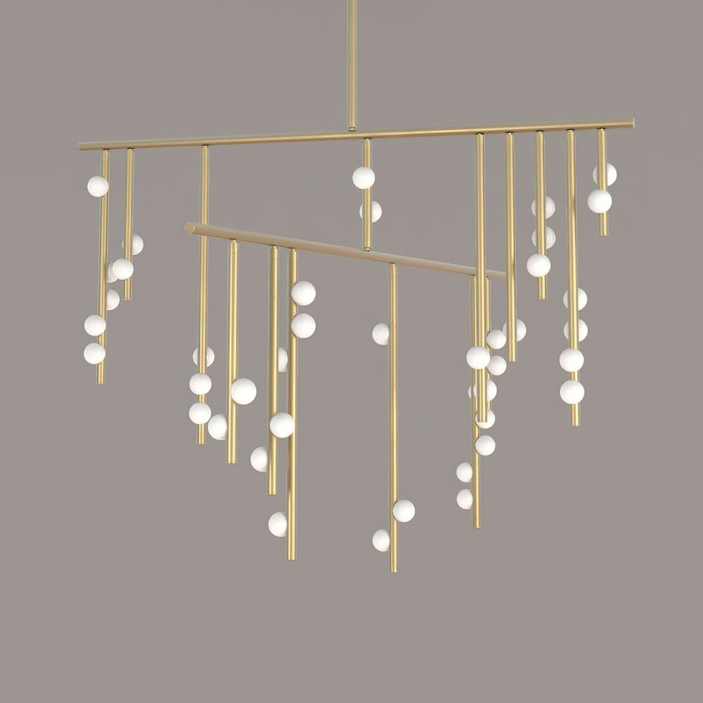 Brass Glass Drop Chandelier - DEPRIMO