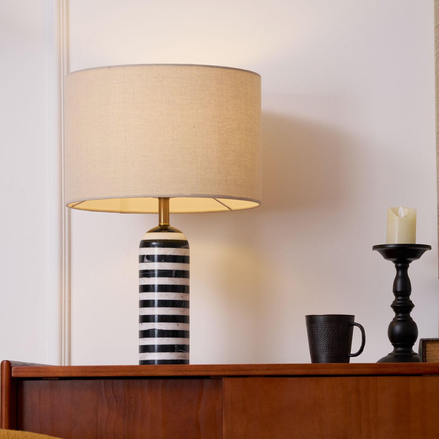 Tuxedo Marble Table Lamp