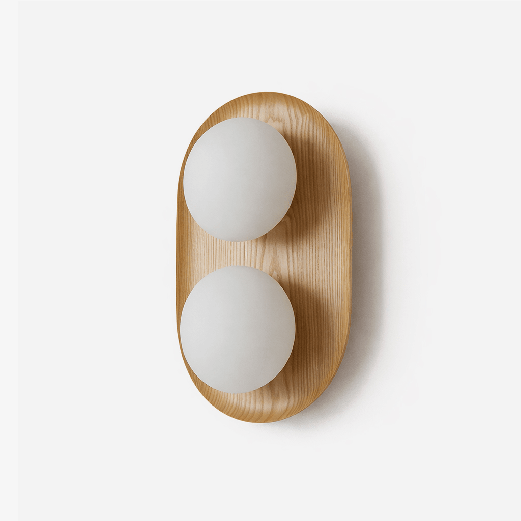 Дерев'яний настінний світильник Duo Orb