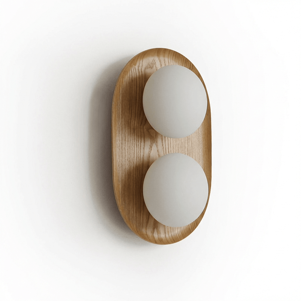 Дерев'яний настінний світильник Duo Orb