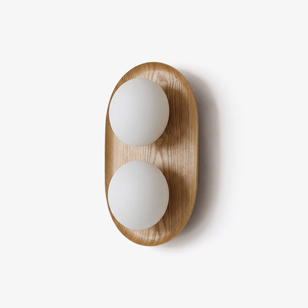 Дерев'яний настінний світильник Duo Orb