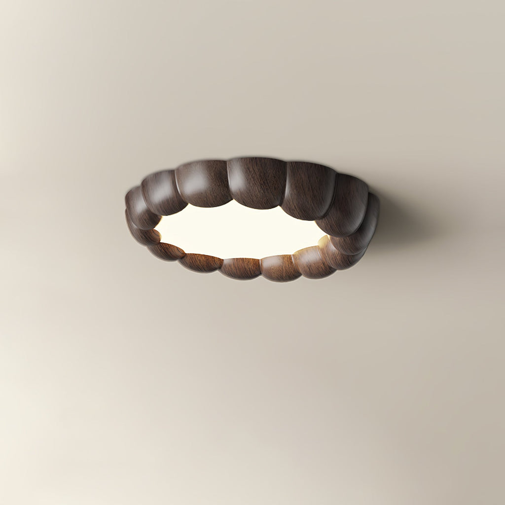 Faux Wood Ripple Ceiling Lamp - Vakkerlight