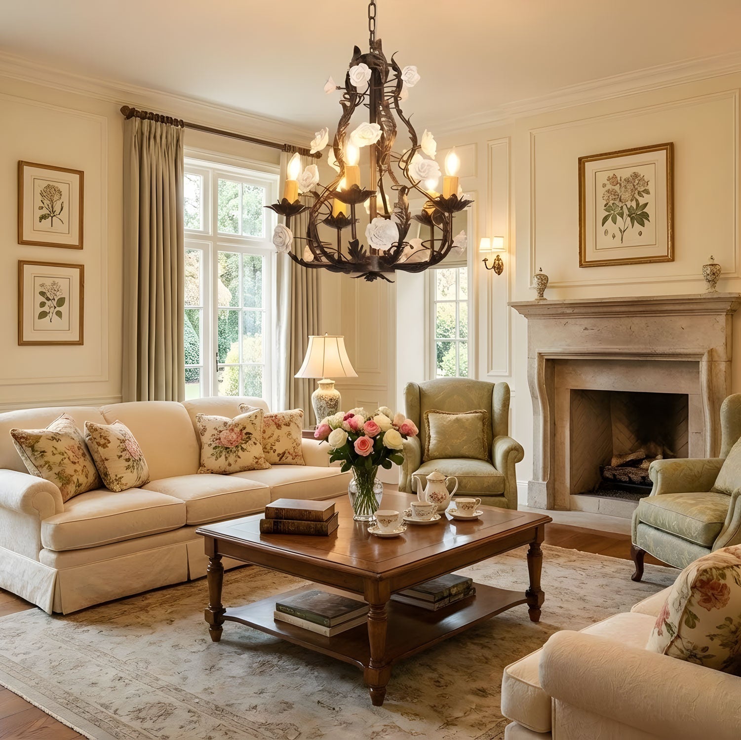 Florentine Rose Garden Chandelier