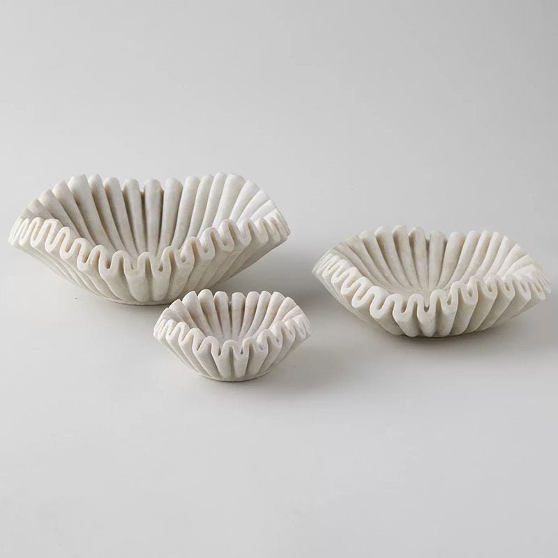 Flute Fold Stone Vessel Storage Tray