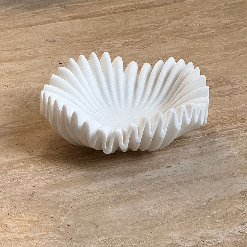 Flute Fold Stone Vessel Storage Tray - Vakkerlight