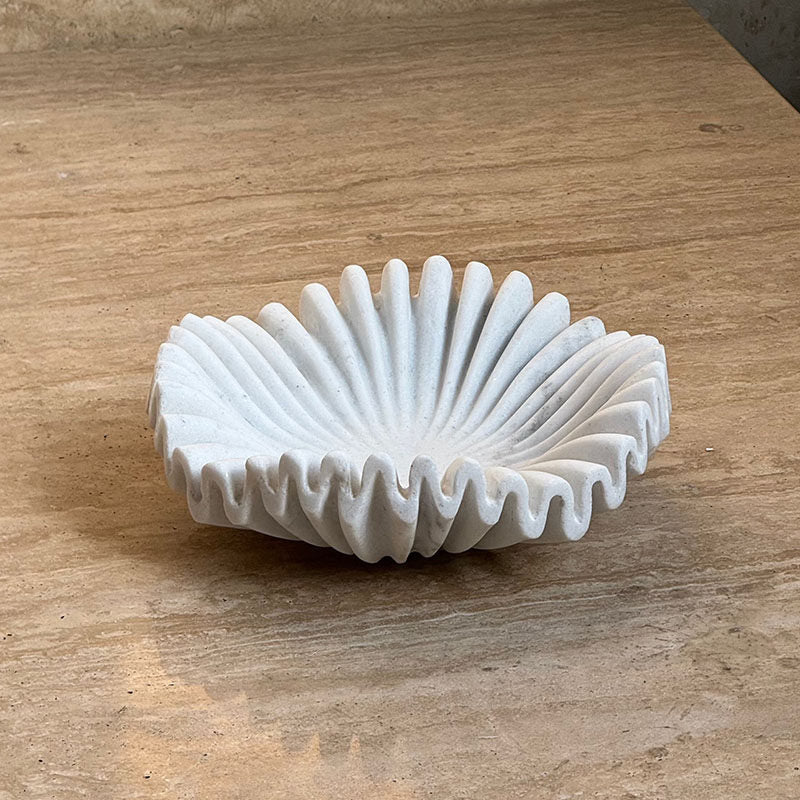 Flute Fold Stone Vessel Storage Tray - Vakkerlight