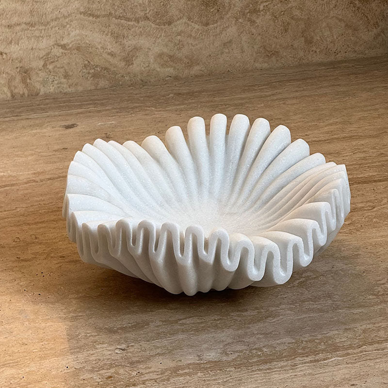 Flute Fold Stone Vessel Storage Tray - Vakkerlight