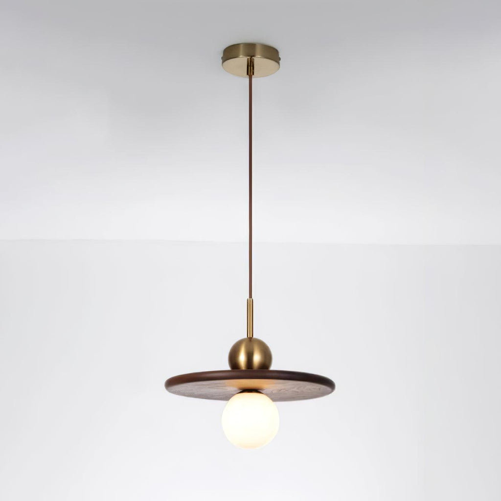 Flying Saucer Walnut Pendant Lamp - DEPRIMO