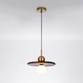 Flying Saucer Walnut Pendant Lamp - DEPRIMO