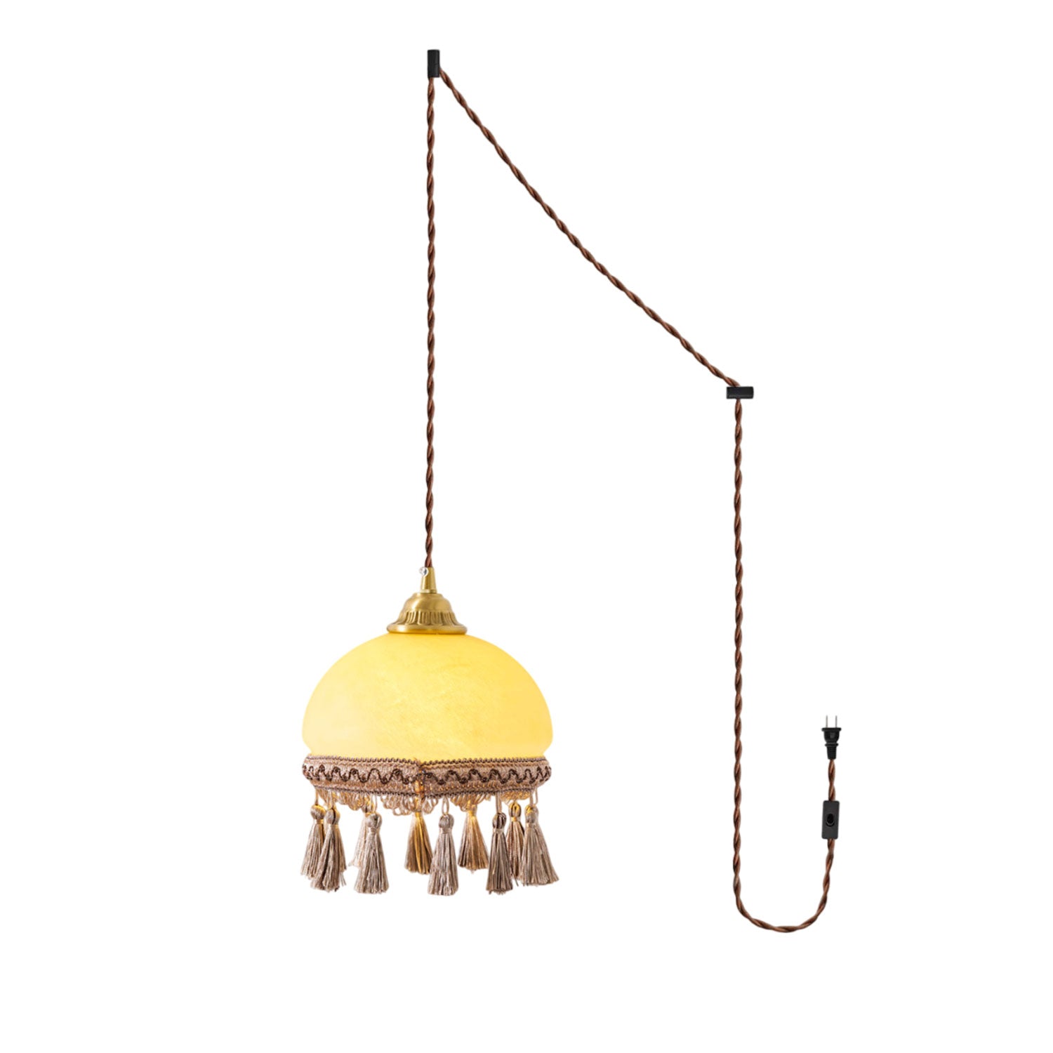French Tassels Brass Pendant Swag Light - Vakkerlight