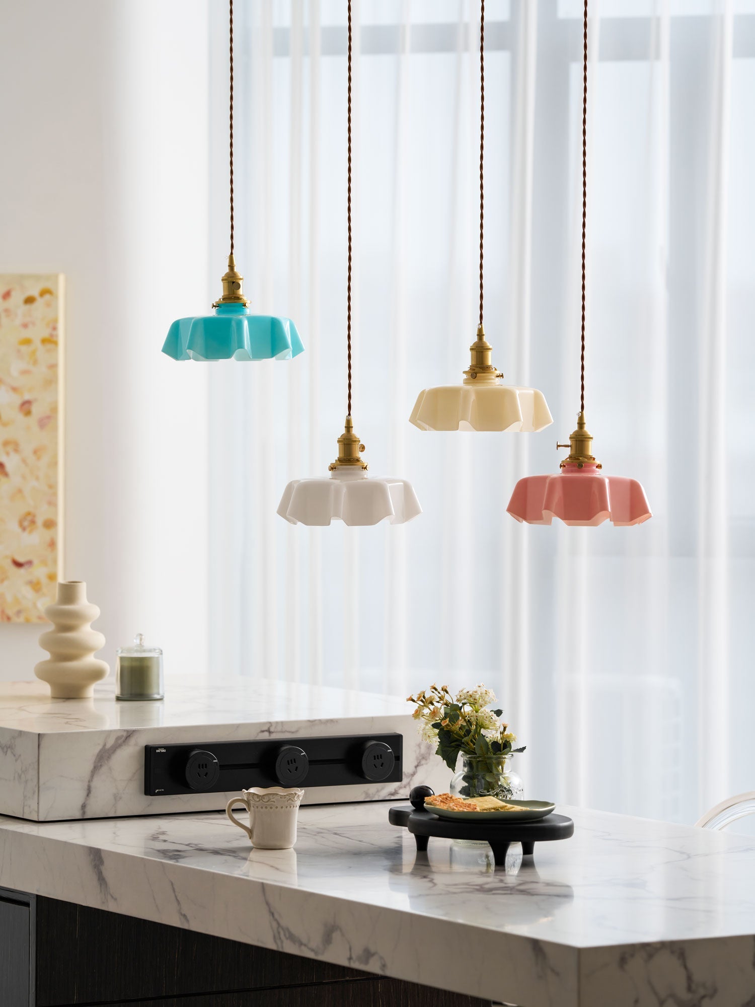 French Flower Pendant Light