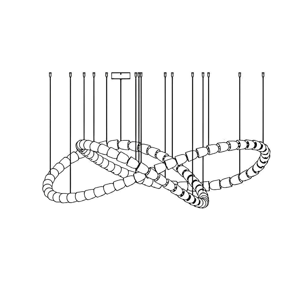 Світлодіодна люстра Gabriel Infinity Loop | Індивідуальний розмір та освітлення на замовлення для елітних будинків та комерційних приміщень