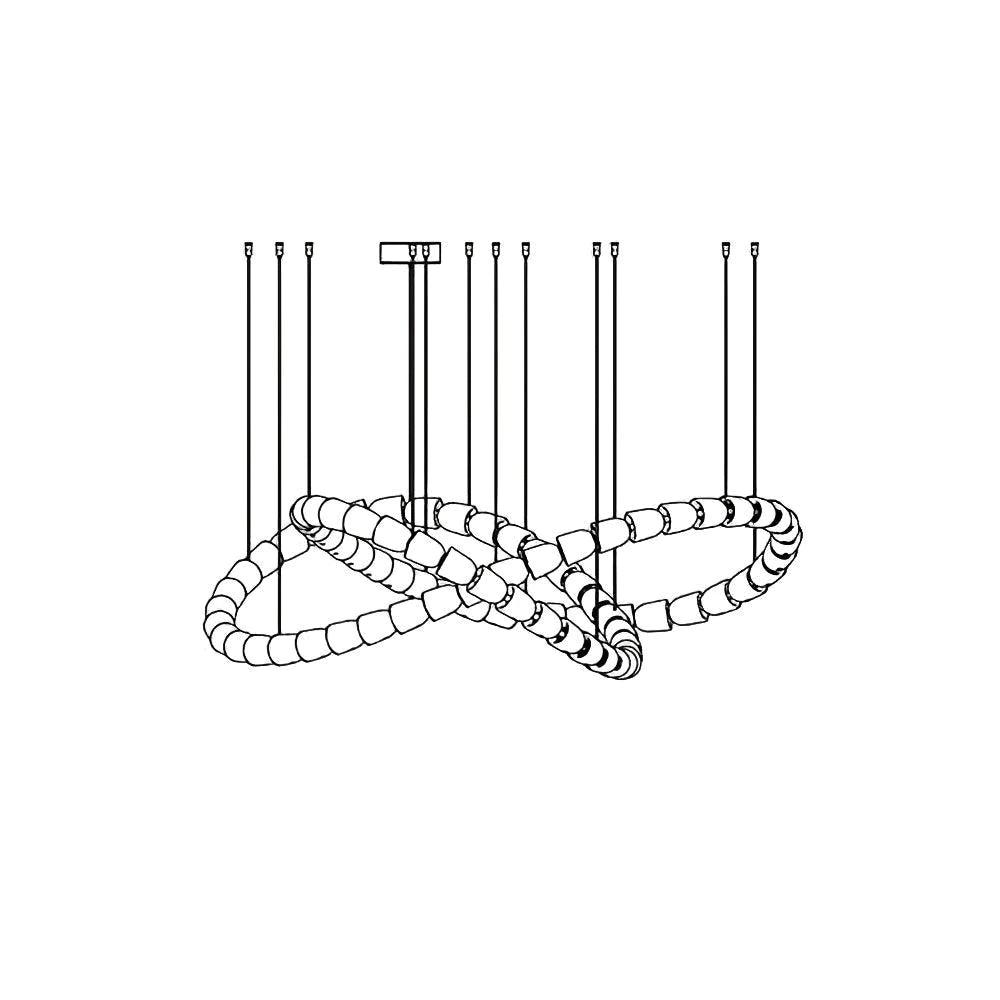 Світлодіодна люстра Gabriel Infinity Loop | Індивідуальний розмір та освітлення на замовлення для елітних будинків та комерційних приміщень