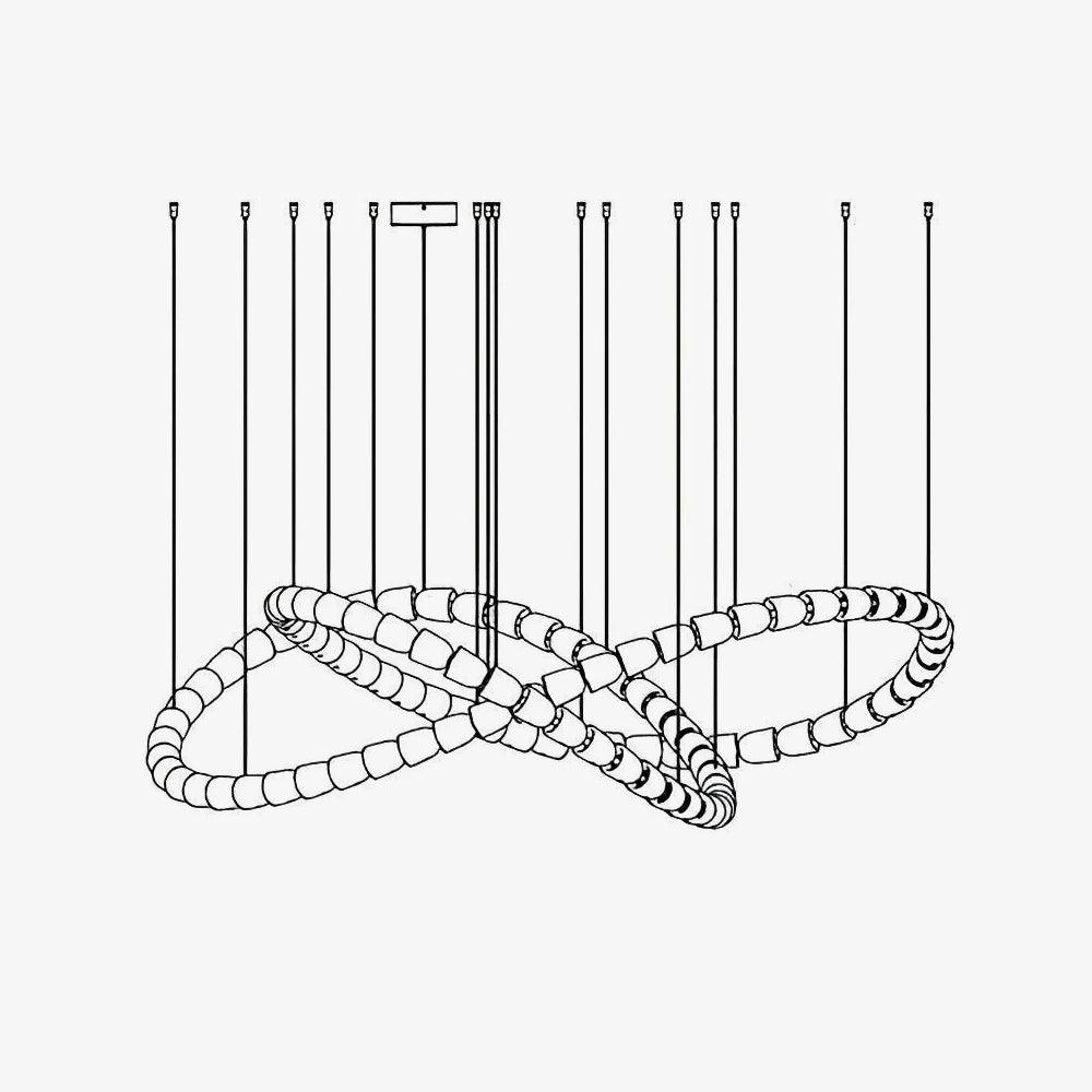 Світлодіодна люстра Gabriel Infinity Loop | Індивідуальний розмір та освітлення на замовлення для елітних будинків та комерційних приміщень