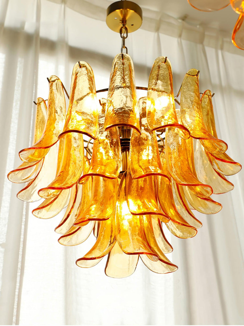 Люстра "Лист" з муранського скла