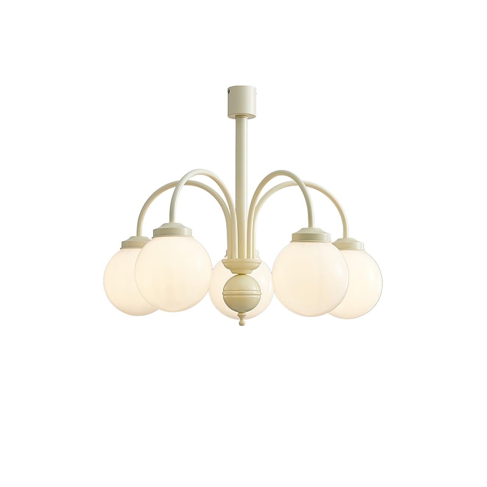 Cream Glass Sphere Chandelier - DEPRIMO