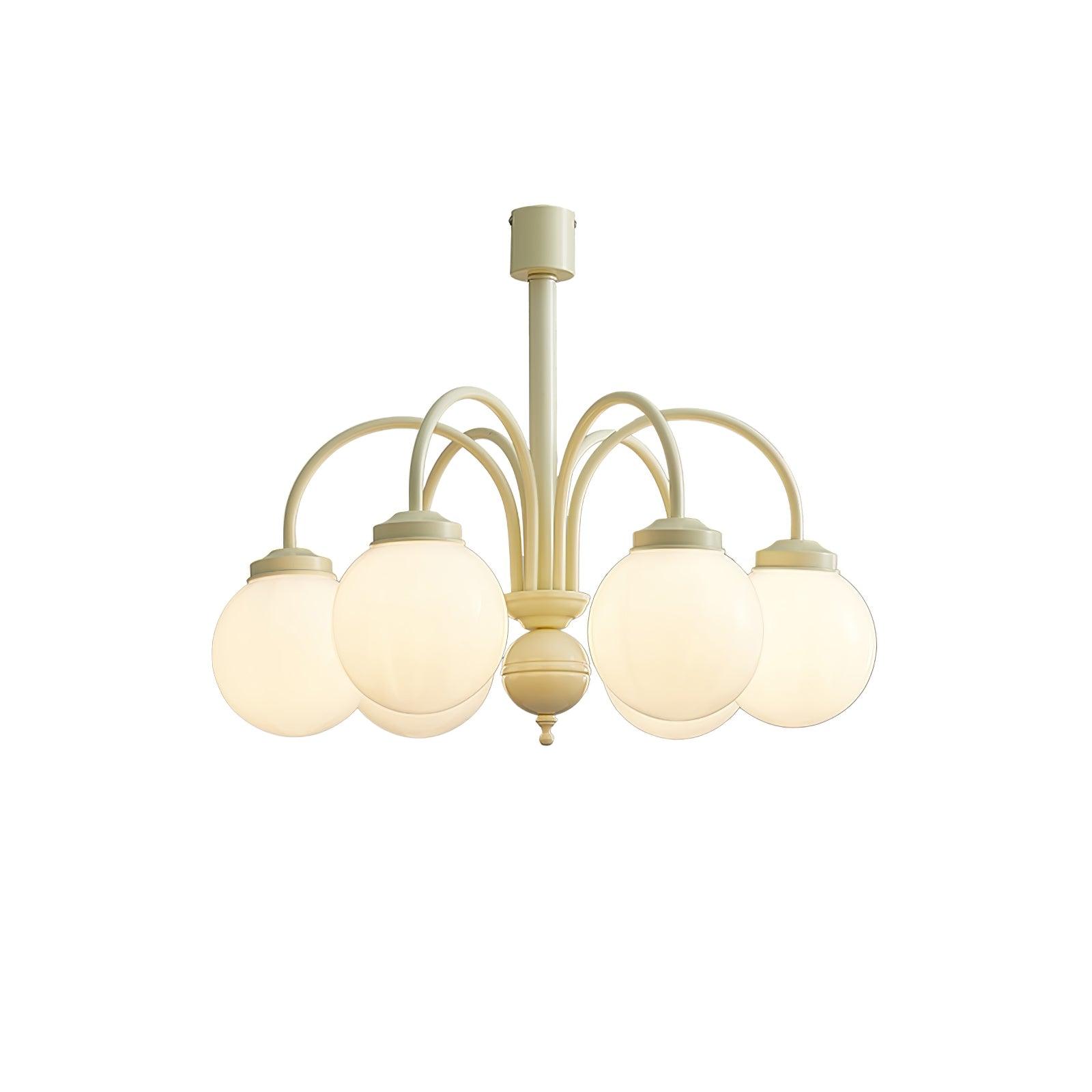 Cream Glass Sphere Chandelier - DEPRIMO