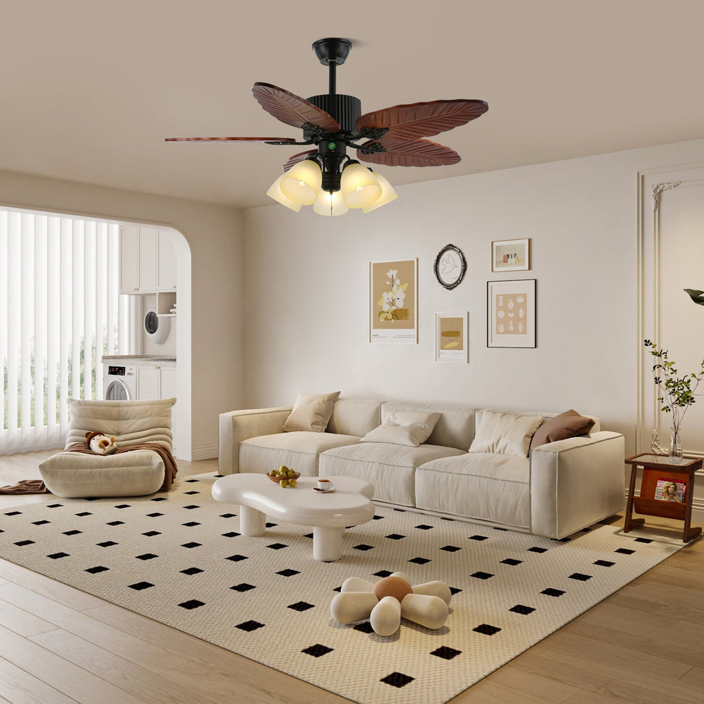 Banana Leaves Ceiling Fan Light