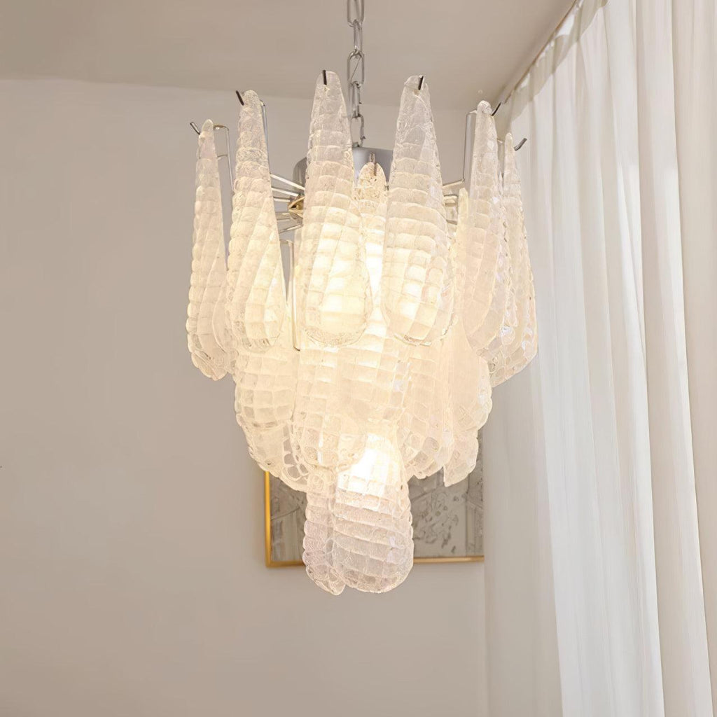 Люстра-водоспад із сітчастого скла