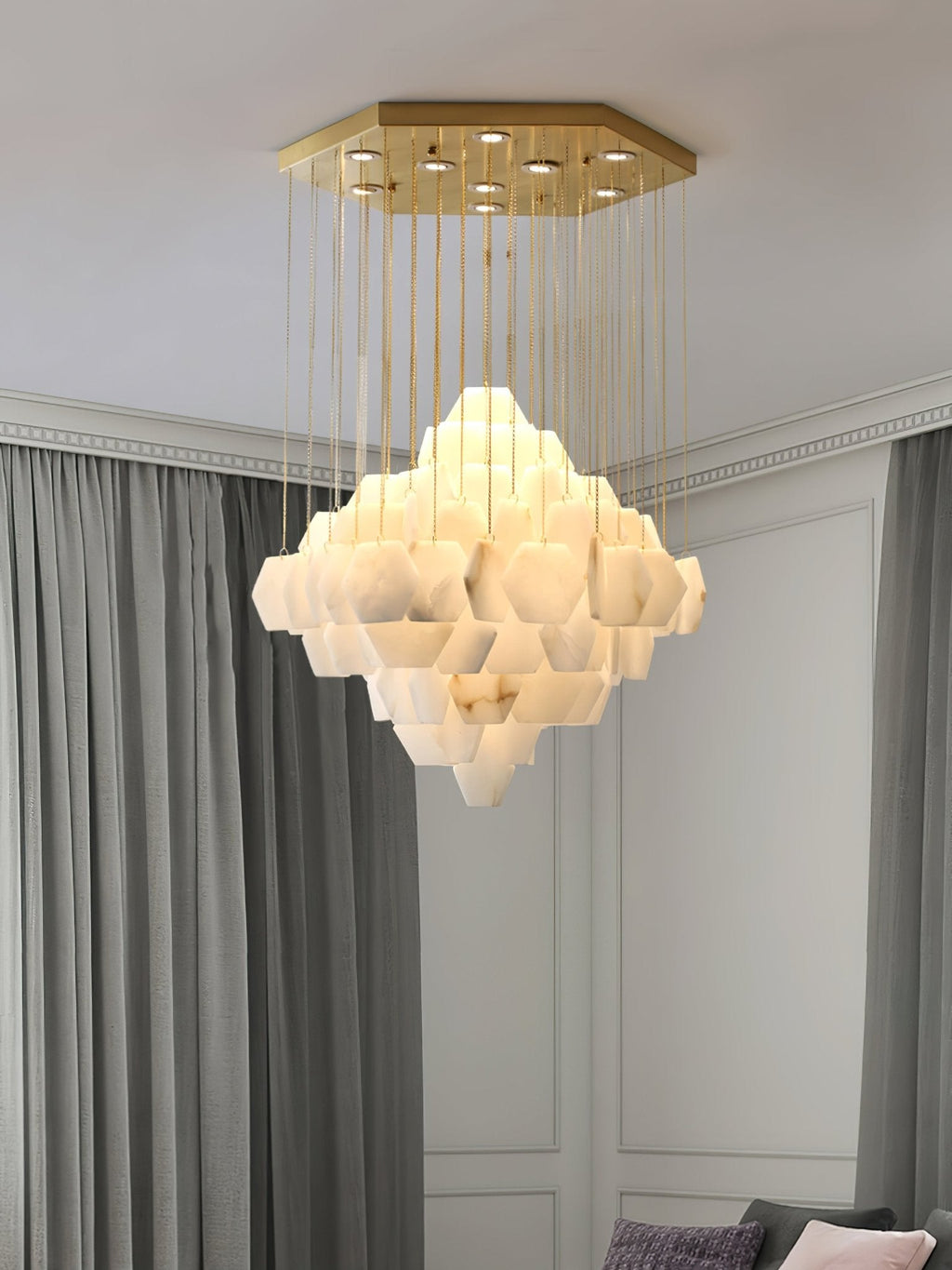 Шестигранная каскадная люстра Alabaster