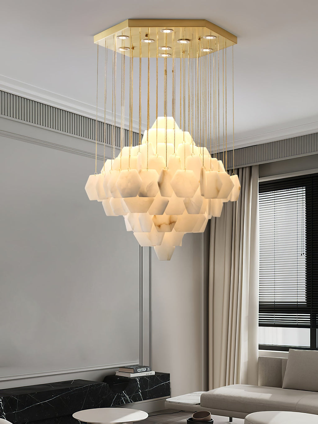 Шестигранная каскадная люстра Alabaster