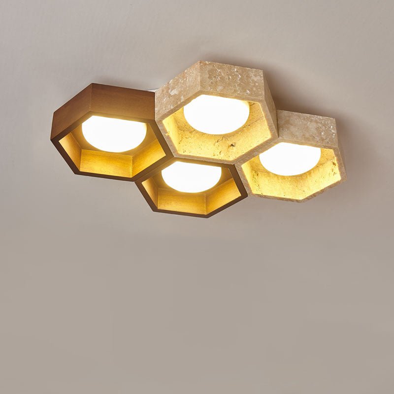Потолочный светильник из травертина Honeycomb