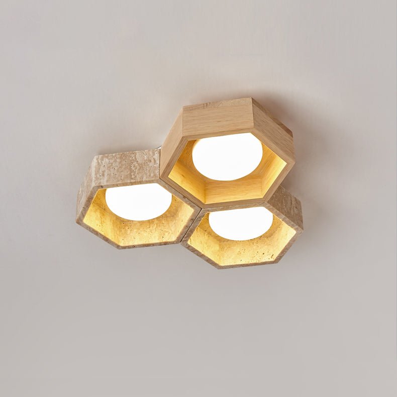 Потолочный светильник из травертина Honeycomb