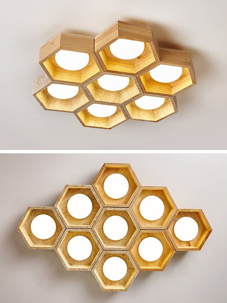 Потолочный светильник из травертина Honeycomb