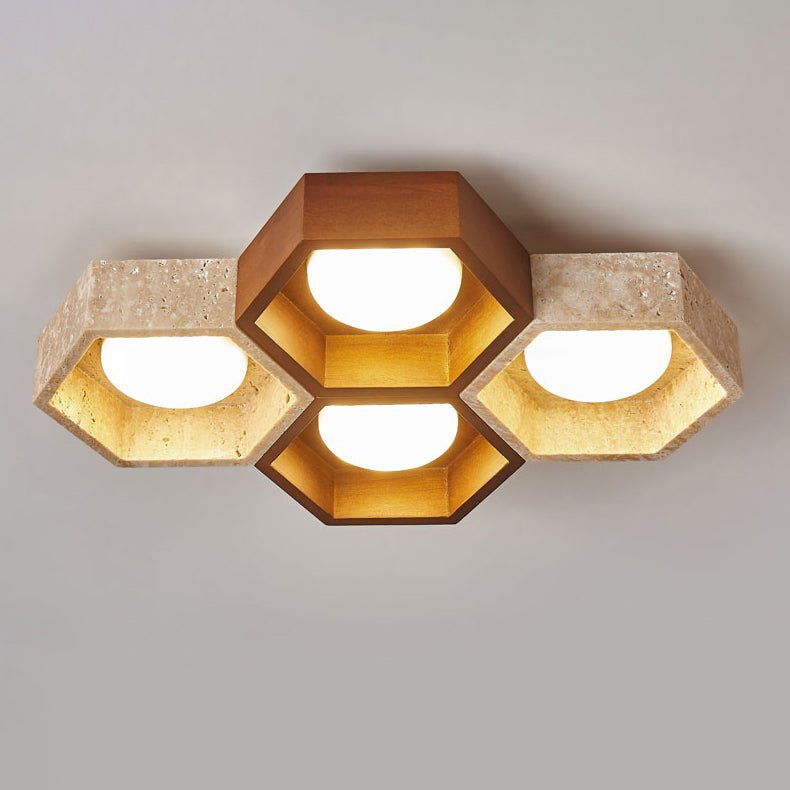Потолочный светильник из травертина Honeycomb
