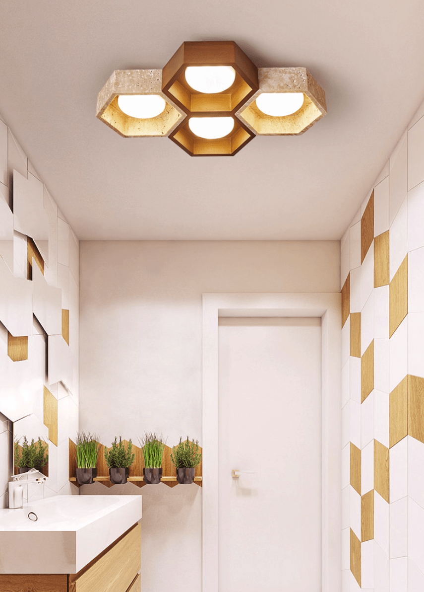Потолочный светильник из травертина Honeycomb