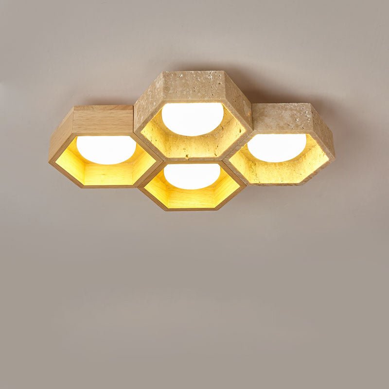 Потолочный светильник из травертина Honeycomb