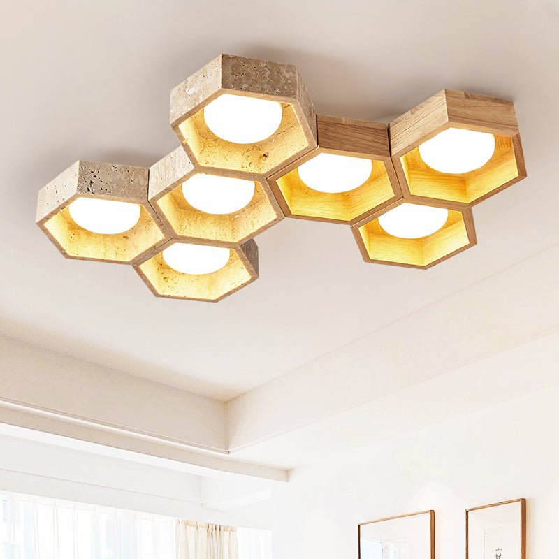 Потолочный светильник из травертина Honeycomb