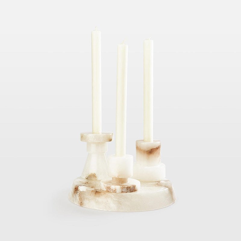Lithia Tier Marble Candle Holder - Vakkerlight