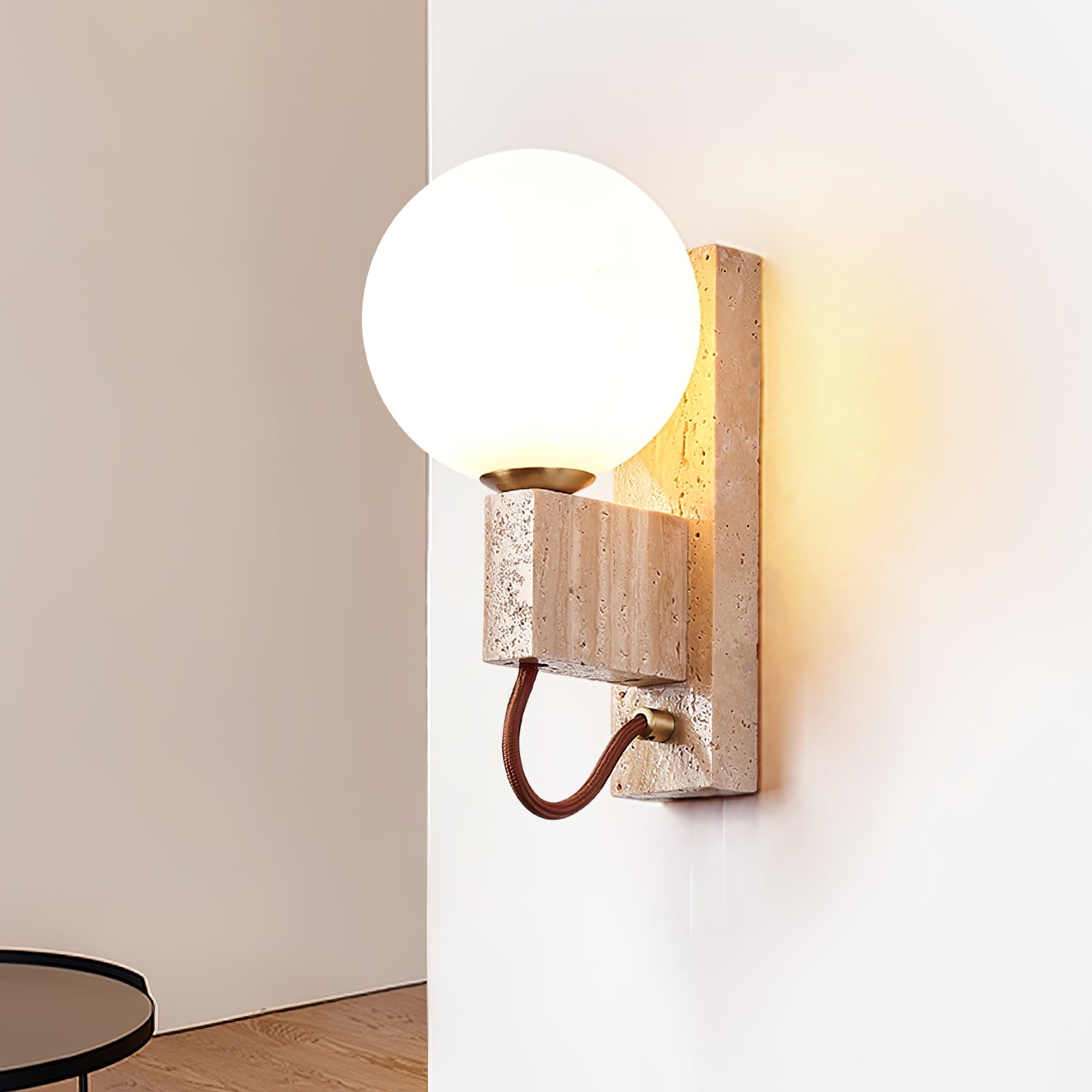 Lunar Travertine Sconce