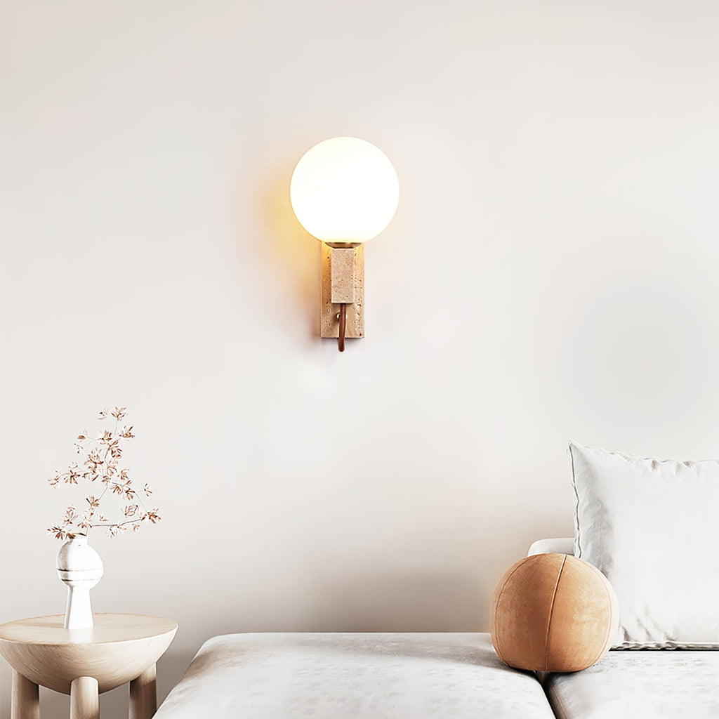 Lunar Travertine Sconce
