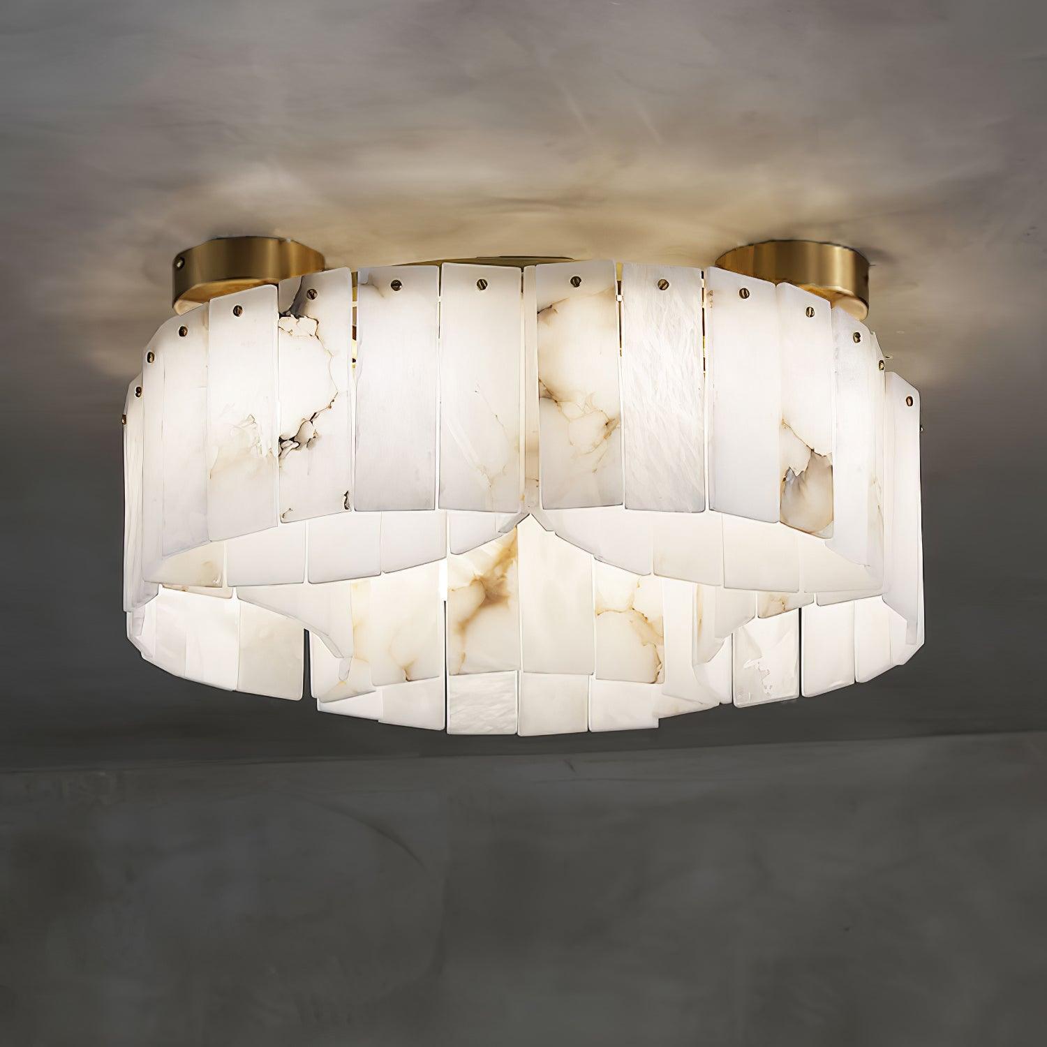 Розкішна стельова лампа Alabaster Brass