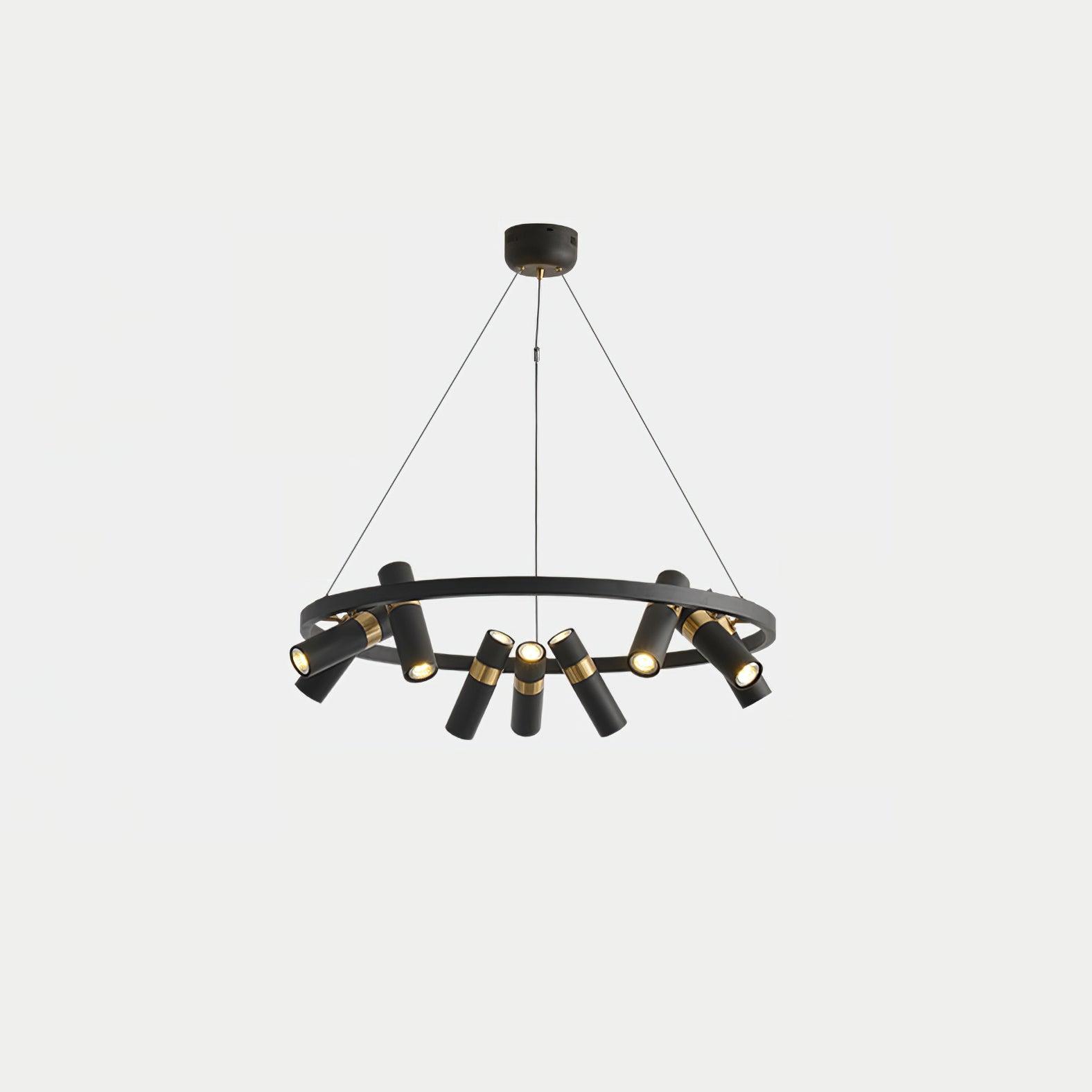 Чорна трубчаста люстра Mutil