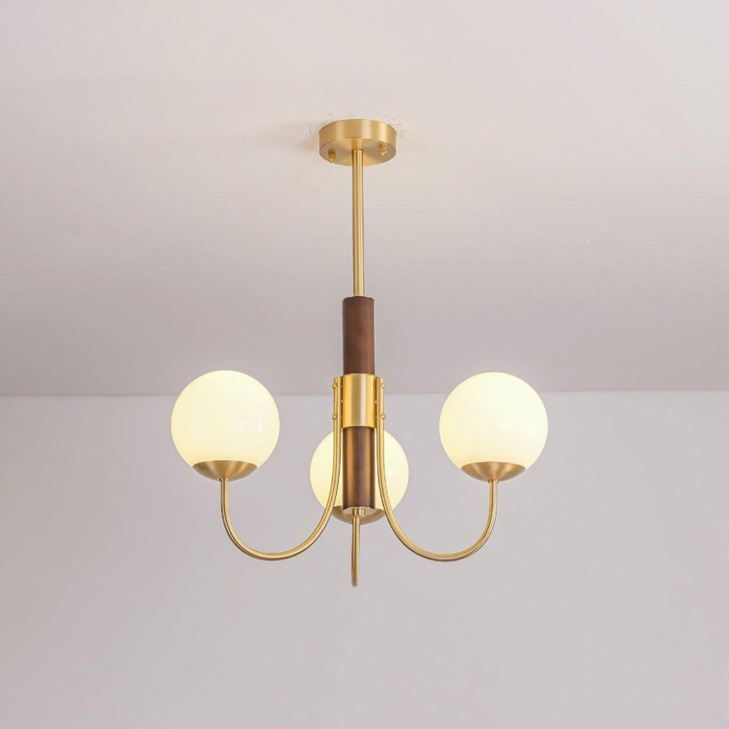 Midas Touch Walnut Sphere Chandelier - DEPRIMO