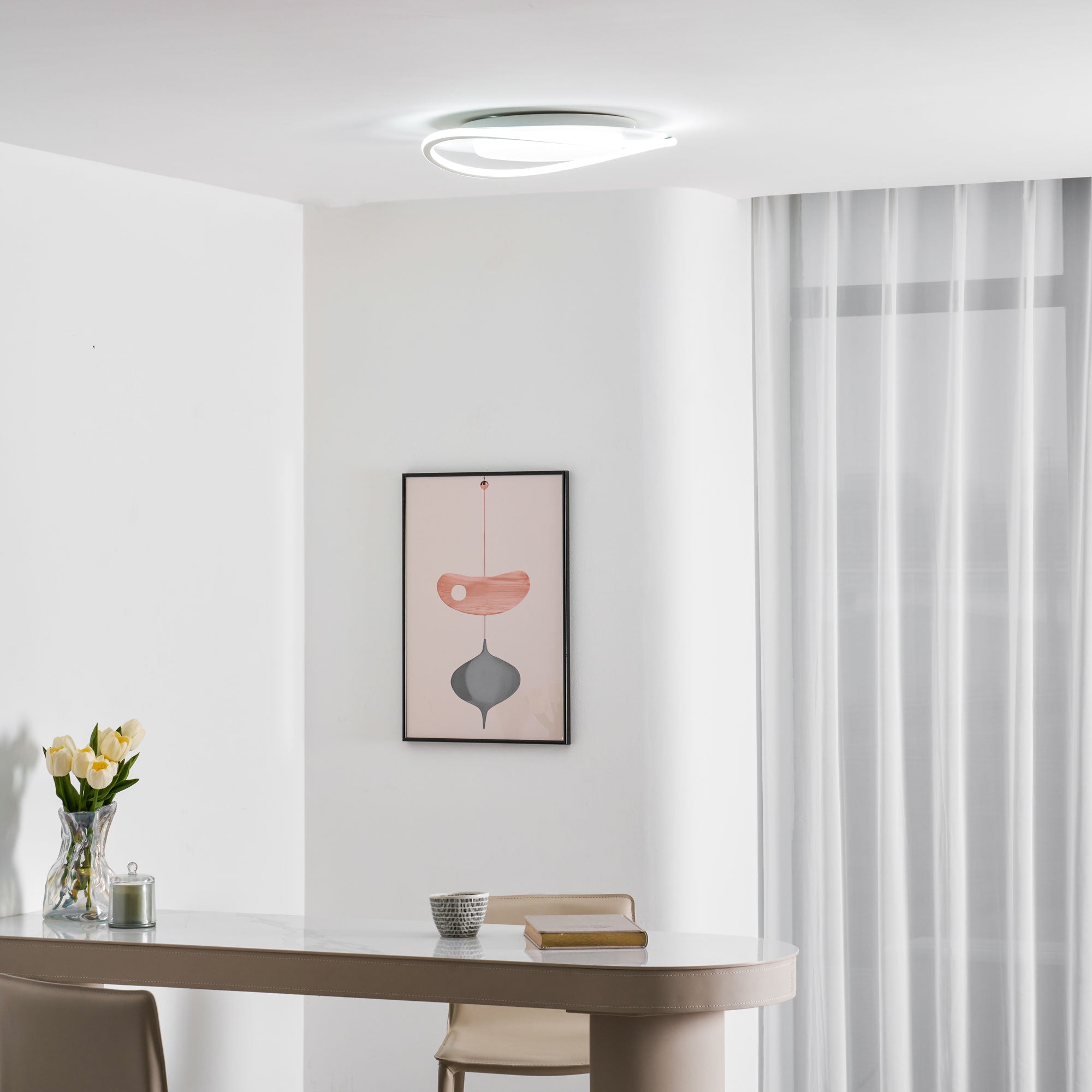 Мінімалістичний стельовий LED світильник Геометрія