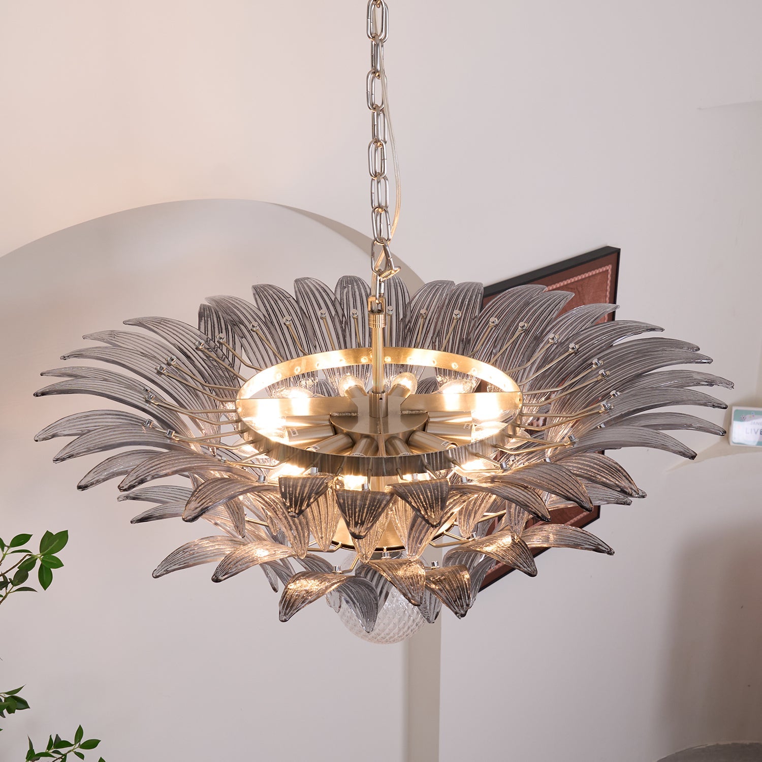 Прозрачная люстра Murano Palmette