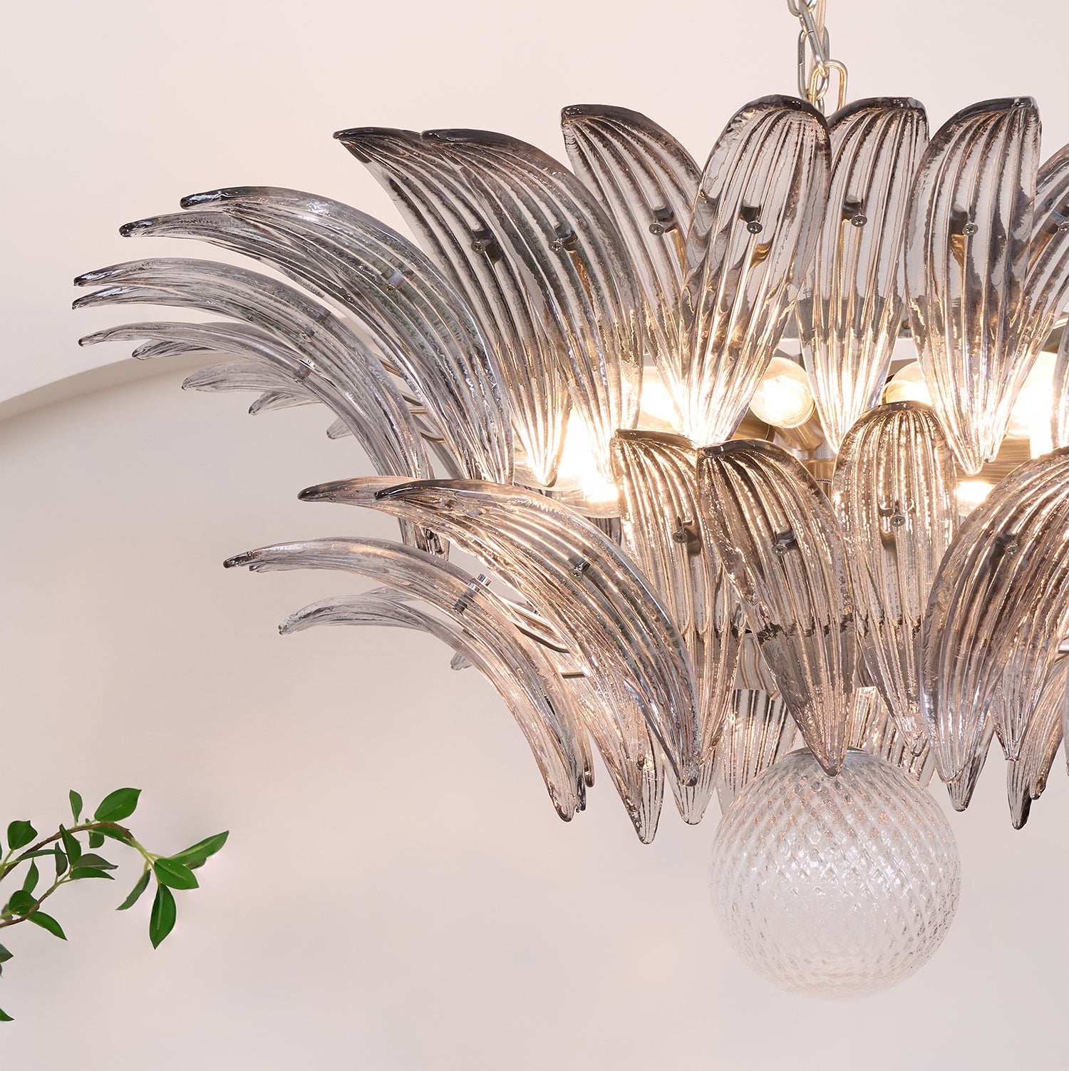 Прозрачная люстра Murano Palmette