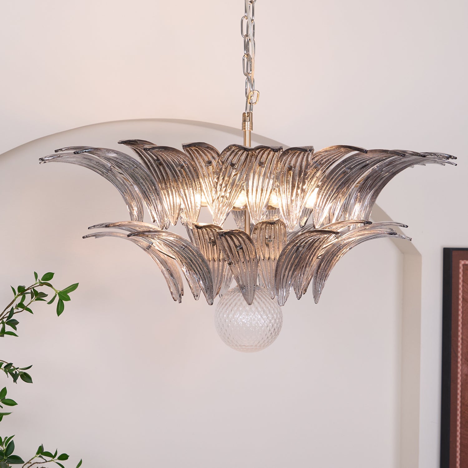 Прозрачная люстра Murano Palmette