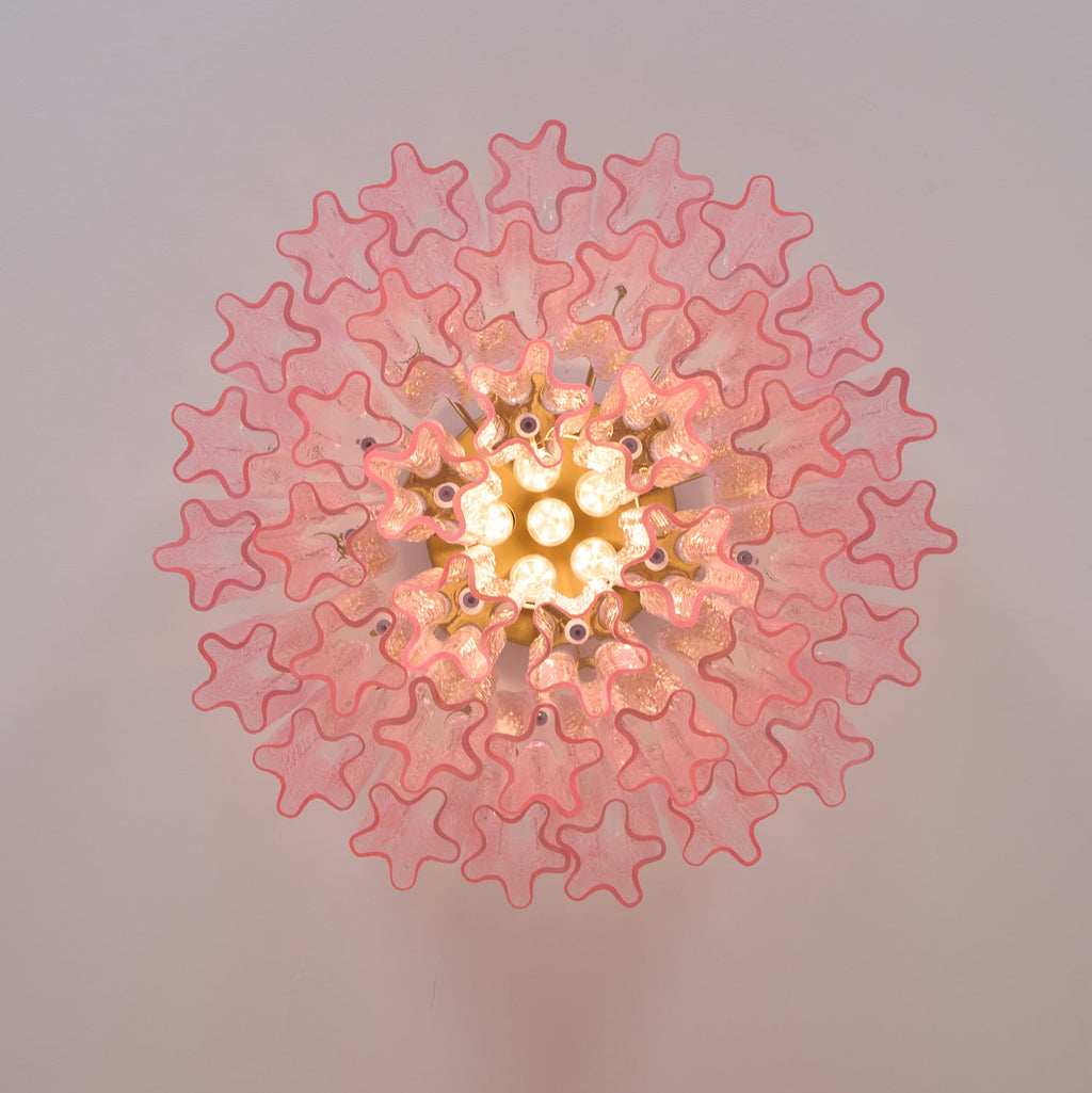 Murano Pink Glass Ceiling Light