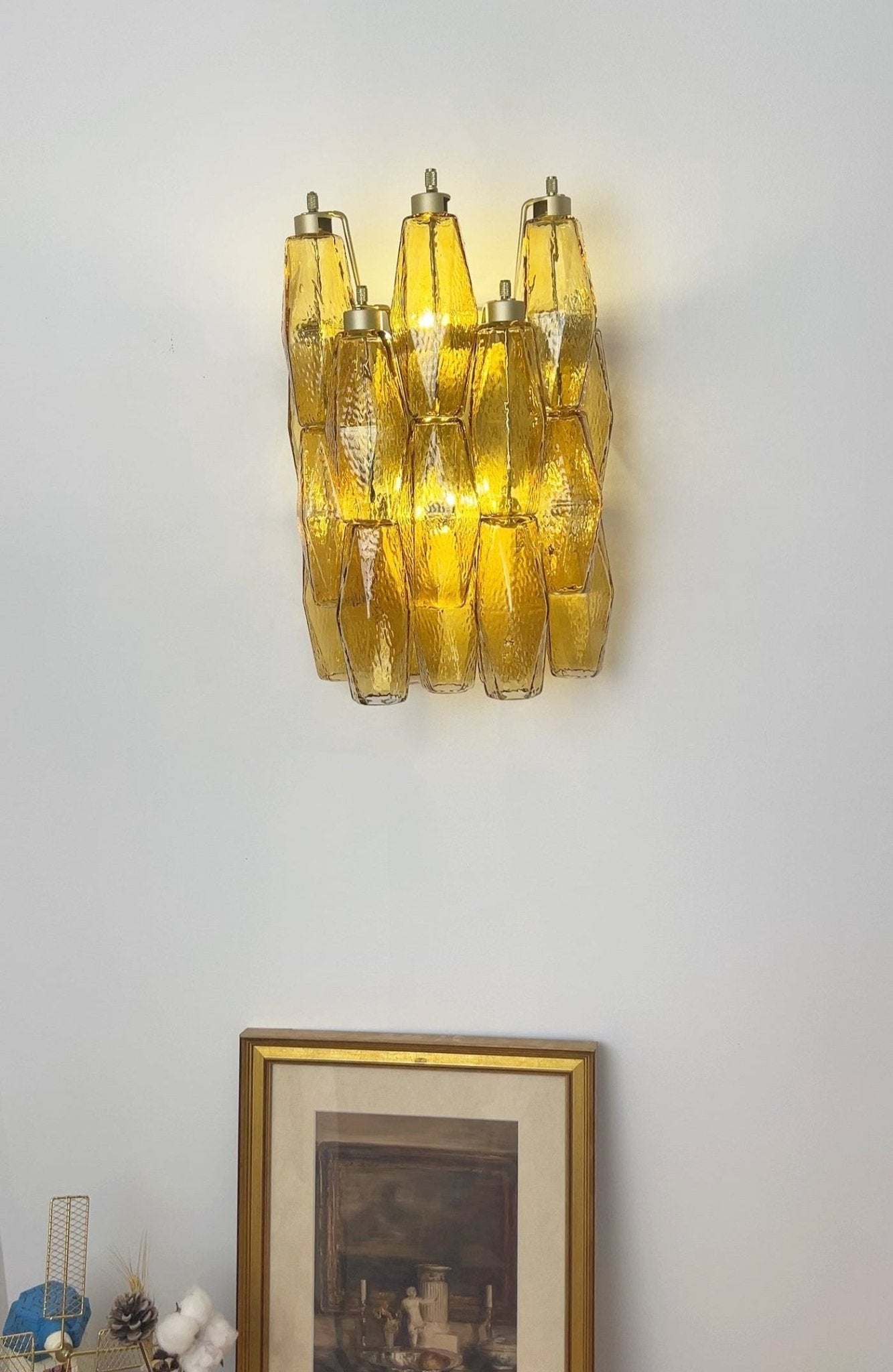 Настінний світильник Murano Rhombus з бурштинового скла