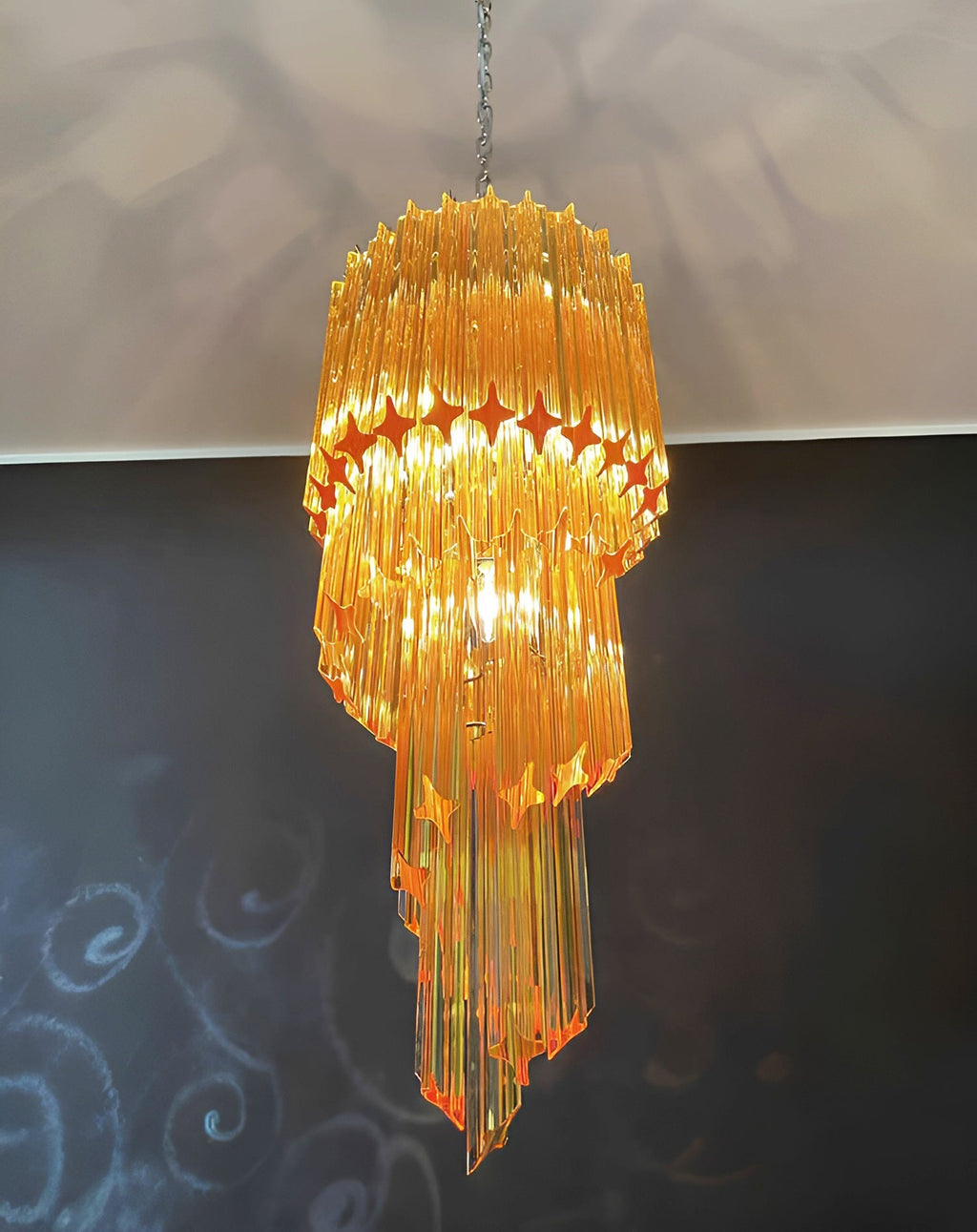 Скляна люстра Murano Spiral Prism