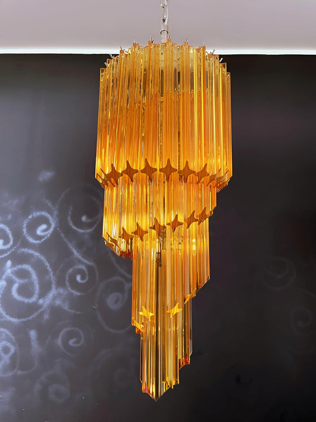 Скляна люстра Murano Spiral Prism