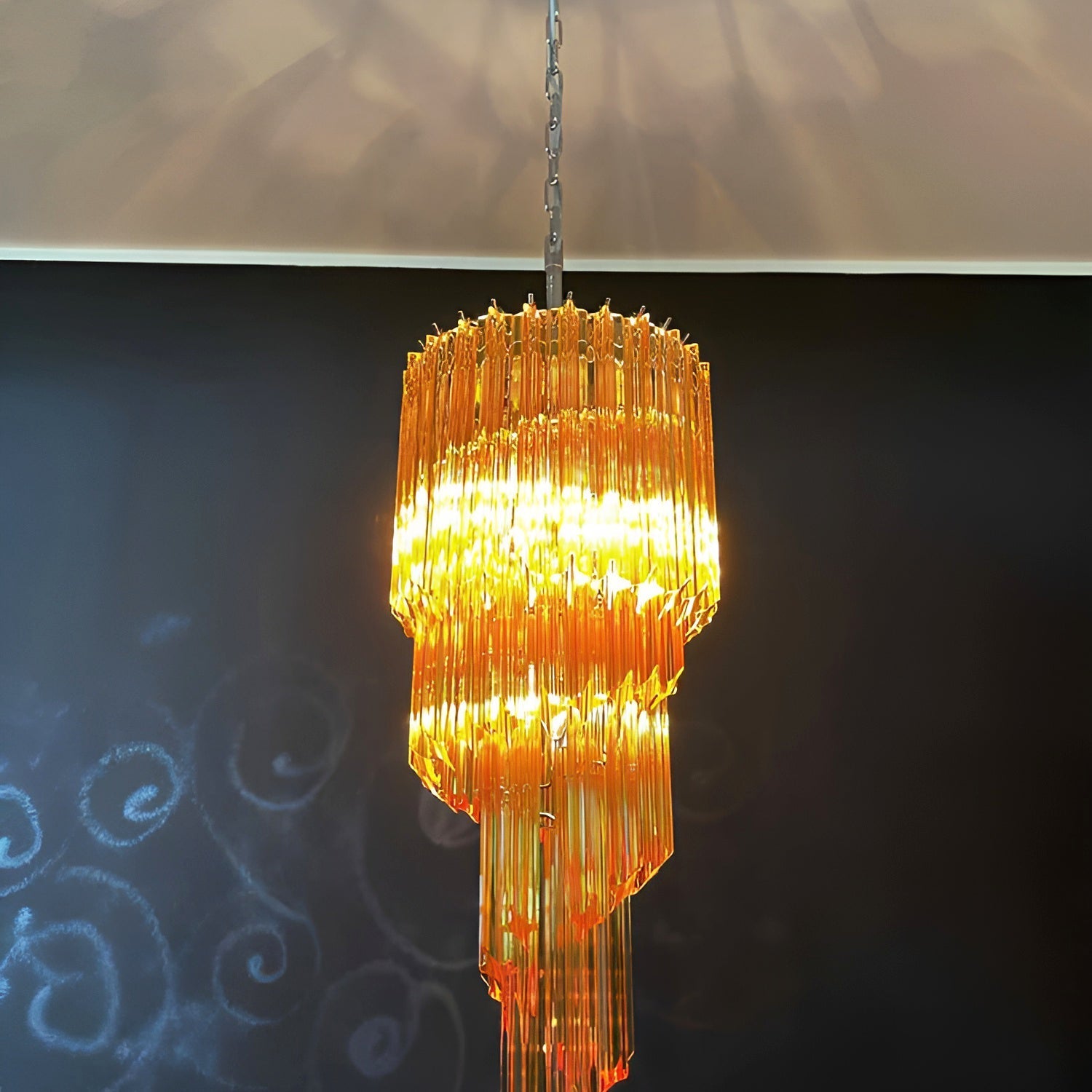 Скляна люстра Murano Spiral Prism