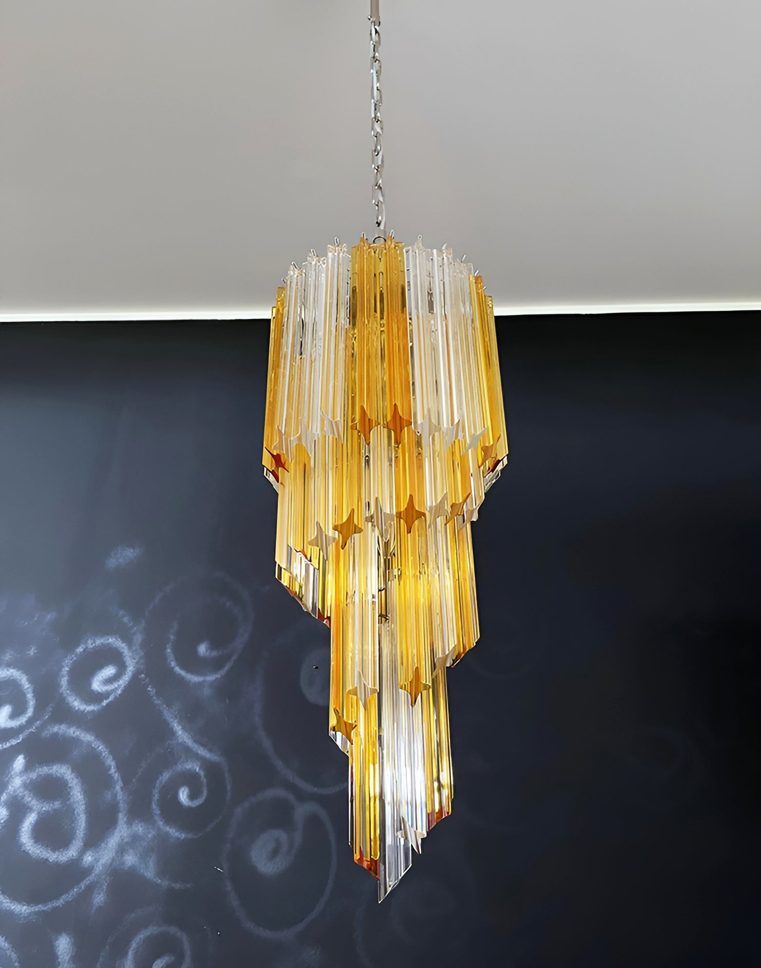 Скляна люстра Murano Spiral Prism