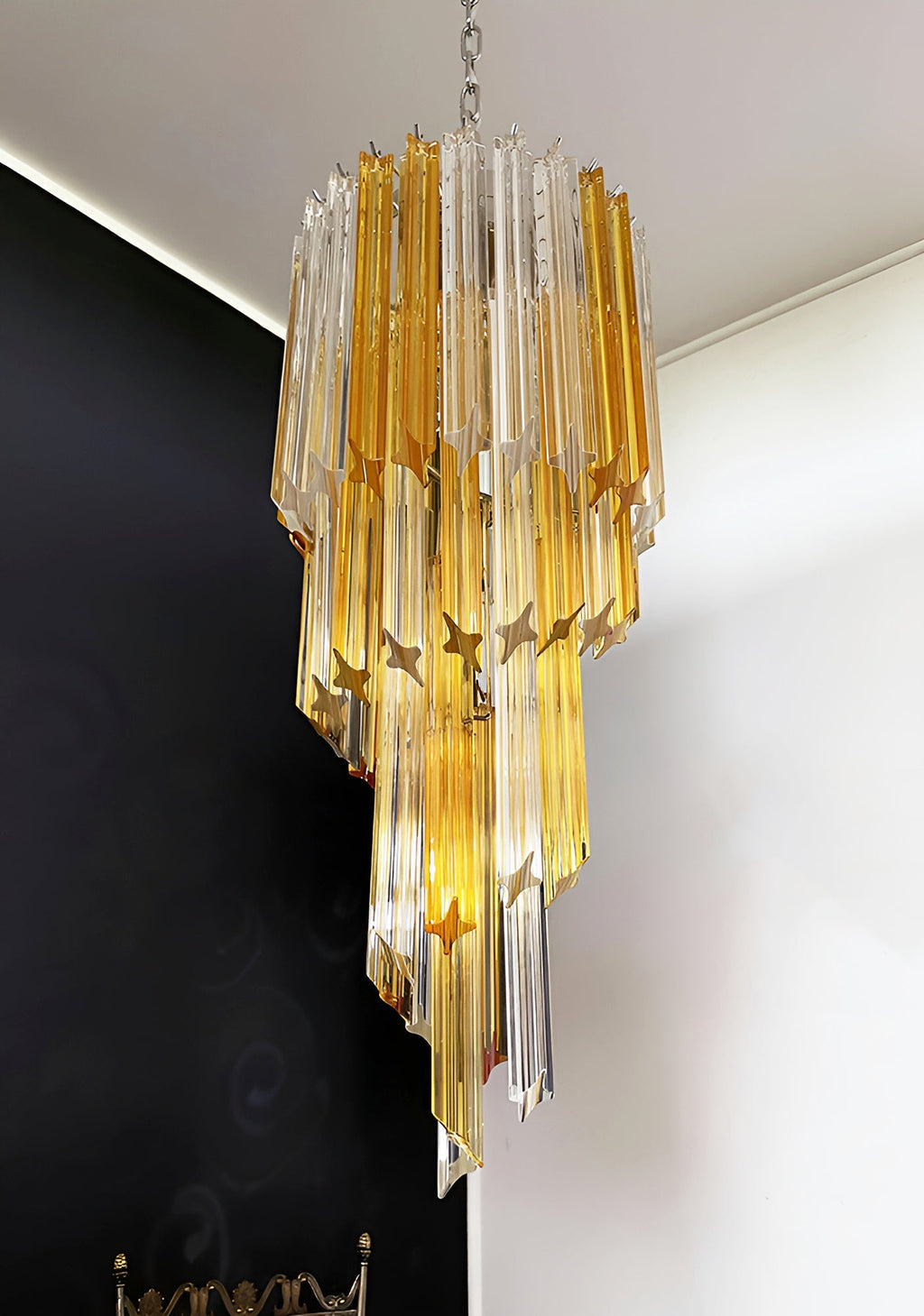Скляна люстра Murano Spiral Prism